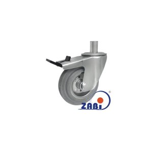 KOŁO METAL-GUMA 125MM OBUDOWA Z TRZPIENIEM+HAMULEC 26MSH*24
