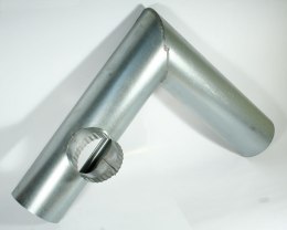 NAROŻNIK RYNNY Z WYLOTEM 100MM PRAWY