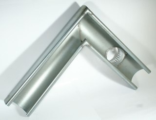 NAROŻNIK RYNNY Z WYLOTEM 100MM PRAWY