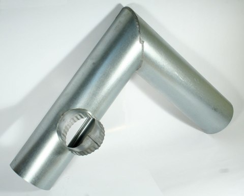 NAROŻNIK RYNNY Z WYLOTEM 150MM LEWY