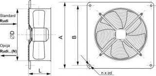 WENTYLATOR RUDI 45 1F