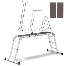 DRABINA ALUMINIOWA UNIWERSALNA 4X3 Z PODESTEM PRO