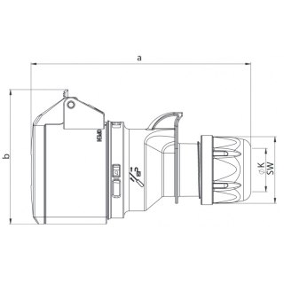 GNIAZDO PRZENOŚNE JEDNOFAZOWE GUMOWE IP44 3P 16A 230V TWIST