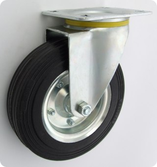KOŁO METAL-GUMA 200MM SKRĘT WZMACNIANE 62NW