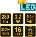 LAMPA WARSZT. PRZEWODOWA LED 3,2W