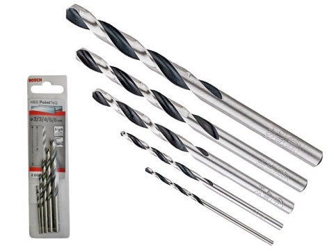 ZESTAW WIERTEŁ 5 SZT. POINTTEQ DO METALU 2,3,4,5,6.