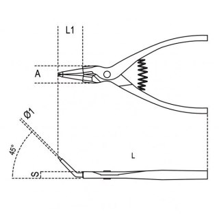 SZCZYPCE DO PIERŚCIENI ZEWNĘTRZNE ODGIĘTE 140MM