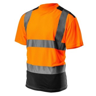 KOSZULKA T-SHIRT OSTRZEGAWCZY CIEMNY DÓŁ POMARAŃCZOWY M