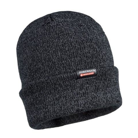 CZAPKA OCIEPLANA ODBLASKOWA CZARNA B026