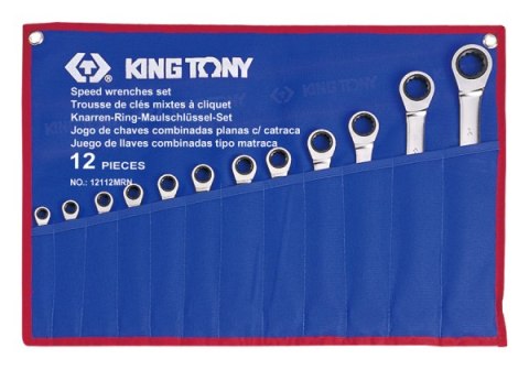 KOMPLET KLUCZY PŁASKO-OCZKOWYCH Z GRZECHOTKĄ 12 SZTUK 8-24MM