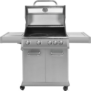 GRILL GAZOWY 4+1 STAL NIERDZEWNA 14.2KW, Z SZYBĄ