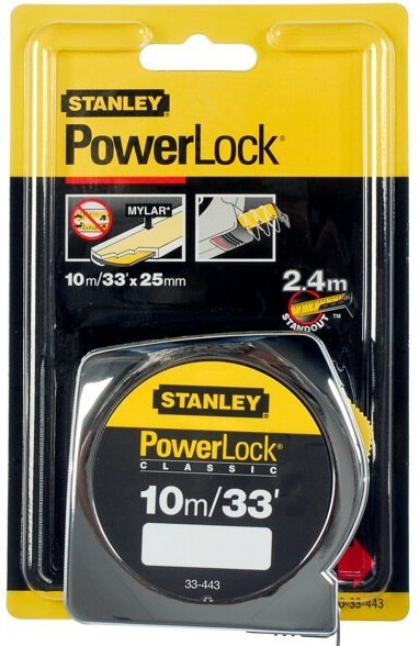 MIARA POWERLOCK CHROM OBUDOWA PLASTIKOWA CALOWA 10M/33 *25MM