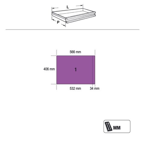 WÓZEK NARZĘDZIOWY Z 7 SZUFLADAMI SYSTEM C45PRO
