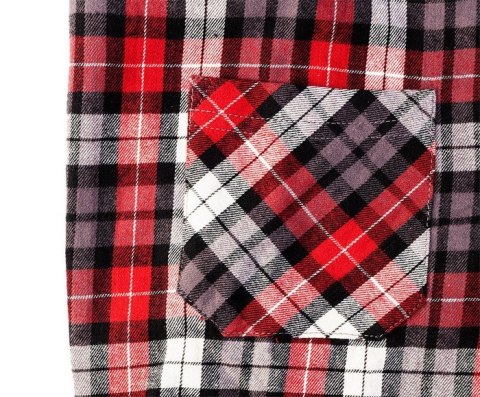 KOSZULA FLANELOWA KRATA CZERWONO-CZARNO-BIAŁA ROZMIAR XL