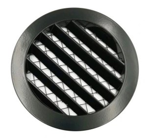 KRATKA ŚCIENNA ALUMINIOWA Z SIATKĄ CZARNY MAT 200MM
