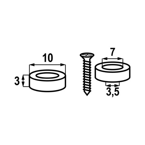 MAGNES NEODYMOWY OKRĄGŁY STAHL 10*3MM Z OTWOREM 7/3.5MM 5SZT