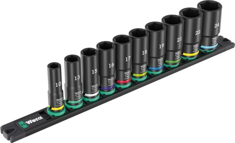ZES. KLUCZY NASADOWYCH, 3/8'' 10 CZĘŚ.LISTWA MAGNETYCZN