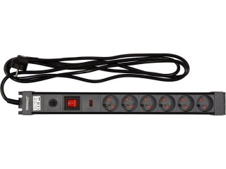 PRZEDŁUŻACZ ELEKTR./CZARNY/ 6G Z/U 3M OCHR.PRZECIWPRZEPIĘC.