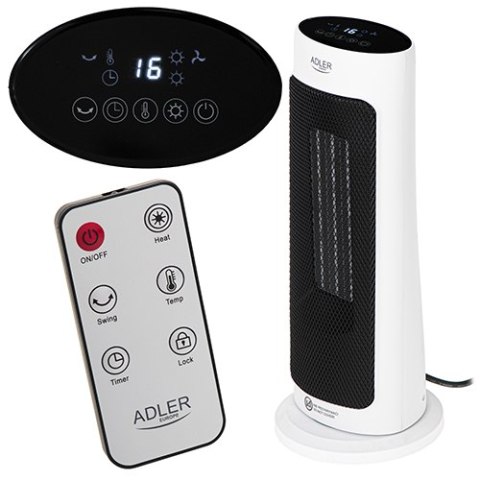 TERMOWENTYLATOR CERAMICZNY LED Z PILOTEM + TIMER 200W AD7738