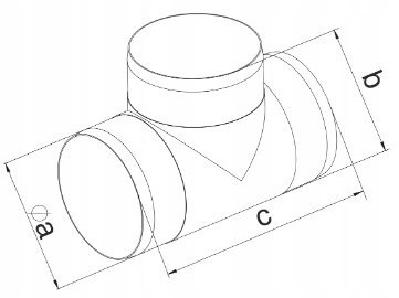 TRÓJNIK KANAŁU OKRĄGŁEGO 125MM