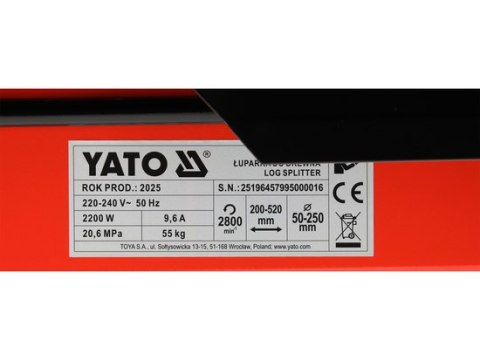 ŁUPARKA DO DREWNA POZIOMA 5T 230V 2200W