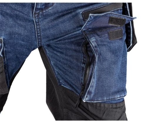 SPODNIE ROBOCZE DENIM WZMOCNIENIA CORDURA, GRANATOWE, ROZ. L