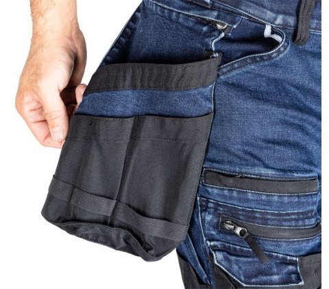 SPODNIE ROBOCZE DENIM WZMOCNIENIA CORDURA, GRANATOWE, ROZ. L