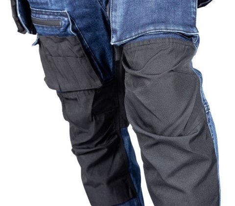 SPODNIE ROBOCZE DENIM WZMOCNIENIA CORDURA, GRANATOWE, ROZ. L