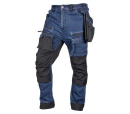 SPODNIE ROBOCZE DENIM WZMOCNIENIA CORDURA, GRANATOWE, ROZ.XL