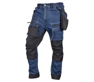 SPODNIE ROBOCZE DENIM WZMOCNIENIA CORDURA, GRANATOWE, ROZ. M