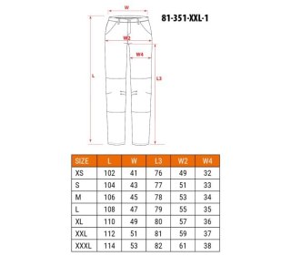 SPODNIE ROBOCZE MIX&MATCH CZARNE ROZMIAR XL