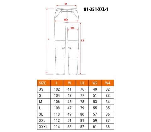 SPODNIE ROBOCZE MIX&MATCH CZARNE ROZMIAR XL