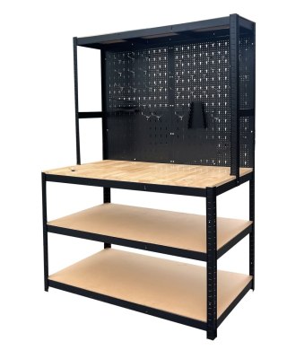 STÓŁ WARSZTATOWY BLACK Z PERFORACJĄ 120*60*180CM