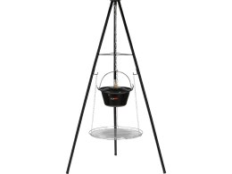 GRILL Z KOCIOŁKIEM 6L WISZĄCY NA TRÓJNOGU RUSZT 49CM