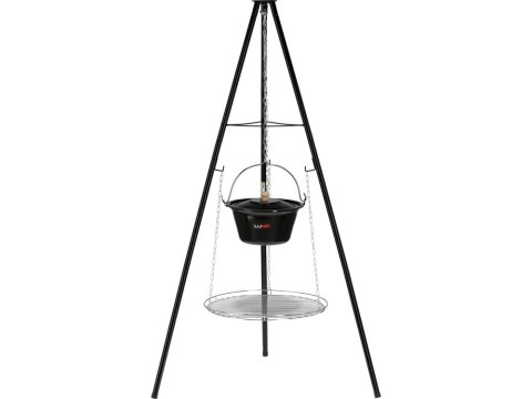 GRILL Z KOCIOŁKIEM 6L WISZĄCY NA TRÓJNOGU RUSZT 49CM