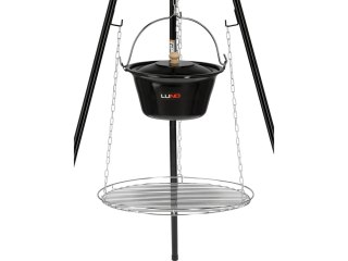 GRILL Z KOCIOŁKIEM 6L WISZĄCY NA TRÓJNOGU RUSZT 49CM