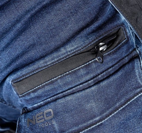 SPODNIE ROBOCZE DENIM WZMOCNIENIA CORDURA, GRANATOWE, ROZ. S