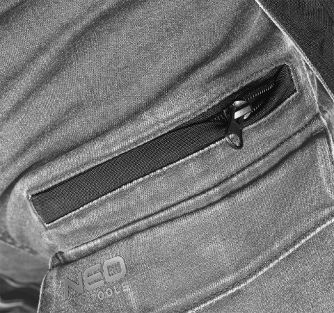 SPODNIE ROBOCZE DENIM WZMOCNIENIA CORDURA, SZARE, ROZ. L