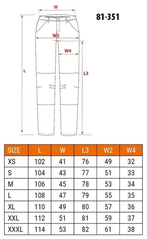 SPODNIE ROBOCZE MIX&MATCH CZARNE ROZMIAR M