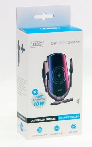 UCHWYT DO TELEFONU NA KRATKĘ Z ŁADOWARKĄ 10W, R1 BLACK