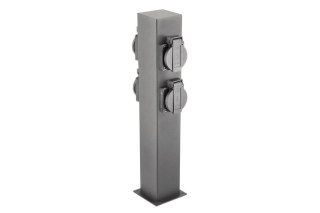 LAMPA OGRODOWA LARGO-P 36 GNIAZDO SCHUKO SŁUPEK GRAFIT