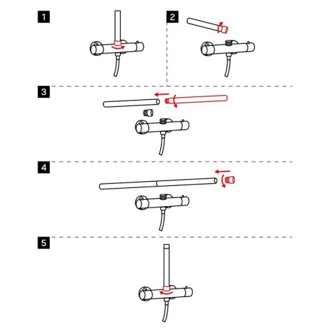 PRZEDŁUŻKA DO DESZCZOWNICY INVENA 30CM CHROM
