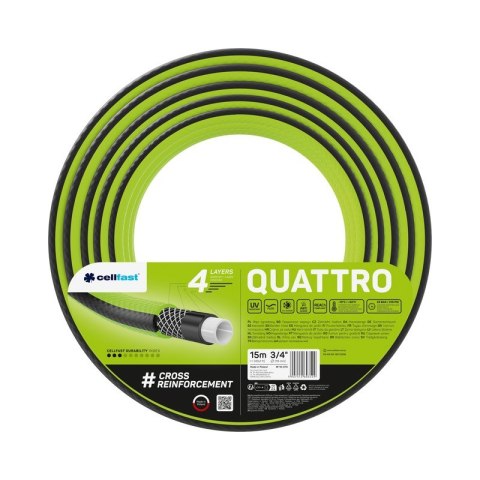 WĄŻ OGRODOWY QUATTRO 3/4'' 15M
