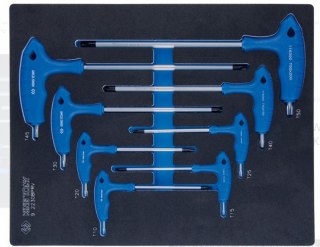 ZESTAW KLUCZY TORX Z UCHWYTEM L, 8SZT., T10-T50, WKŁADKA