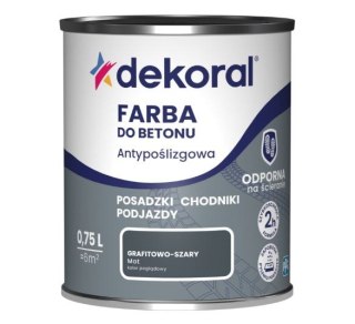 FARBA DO BETONU ANTYPOŚLIZGOWA AKRYLIT B GRAFIT.-SZARA 0.75L