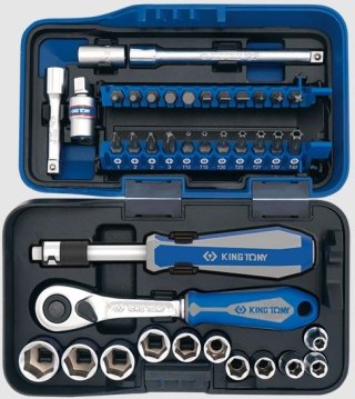 KOMPLET NASADEK 1/4 6-KĄTNE 39 SZTUK 5-14MM Z AKCESORIAMI