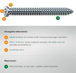 WKRĘT DO RAM 7.5*100MM T-STAR PUS SPAX