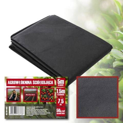 AGROWŁÓKNINA ŚCIÓŁKUJĄCA TKANINA OGRODOWA 50G 1.5*5M