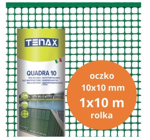 SIATKA PVC QUADRA 10 ZIELONA 1.0M*10MB OCZKO 10MM